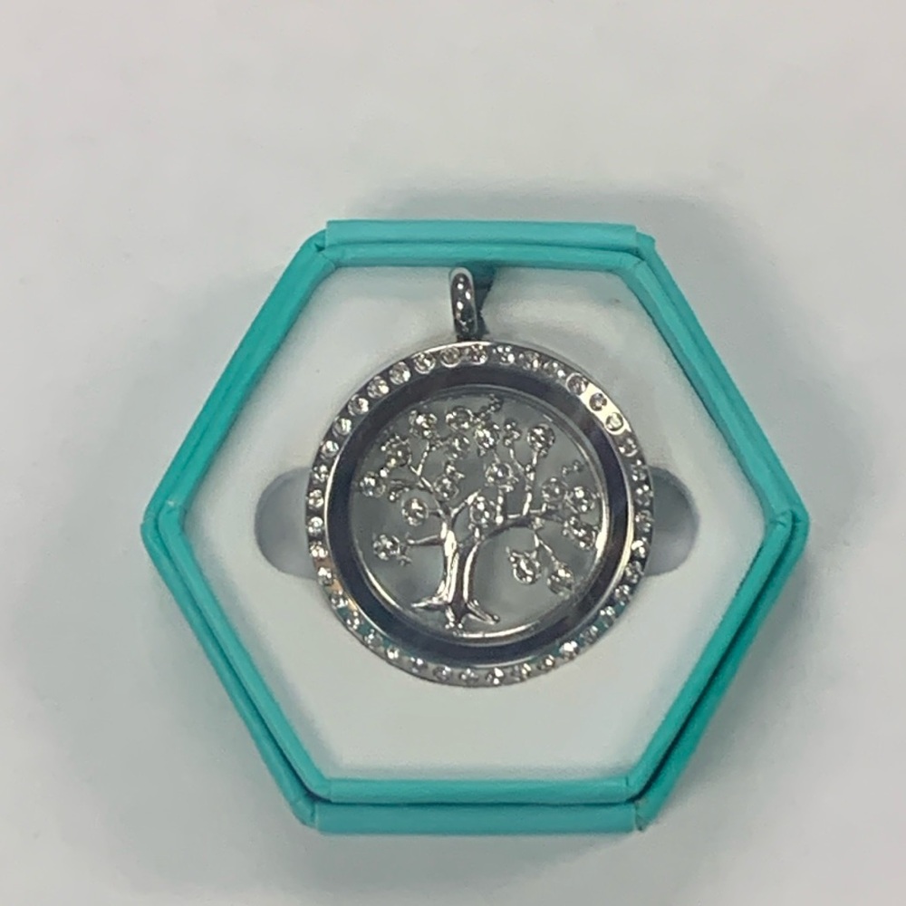 Oragami owl Tree of Life locket with Swarovski crystals